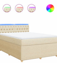 Boxspringbett mit Matratze Creme 140x200 cm Stoff