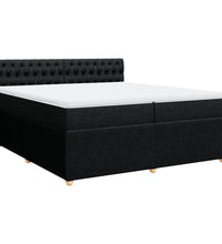 Boxspringbett mit Matratze Schwarz 200x200 cm Stoff
