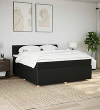 Boxspringbett mit Matratze Schwarz 200x200 cm Stoff
