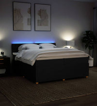 Boxspringbett mit Matratze Schwarz 200x200 cm Stoff