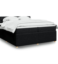 Boxspringbett mit Matratze Schwarz 200x200 cm Stoff