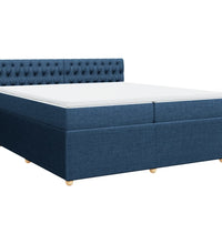 Boxspringbett mit Matratze Blau 200x200 cm Stoff