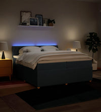 Boxspringbett mit Matratze Blau 200x200 cm Stoff