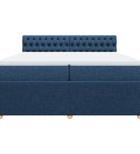 Boxspringbett mit Matratze Blau 200x200 cm Stoff