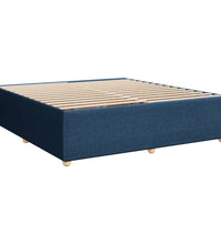 Boxspringbett mit Matratze Blau 200x200 cm Stoff