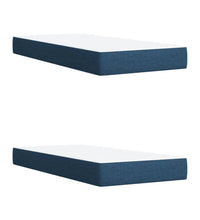 Boxspringbett mit Matratze Blau 200x200 cm Stoff