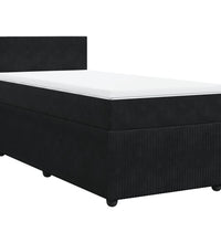 Boxspringbett mit Matratze Schwarz 80x200 cm Samt