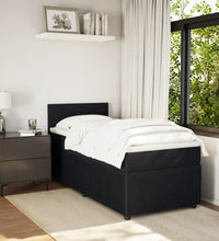 Boxspringbett mit Matratze Schwarz 80x200 cm Samt