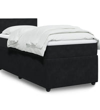 Boxspringbett mit Matratze Schwarz 80x200 cm Samt