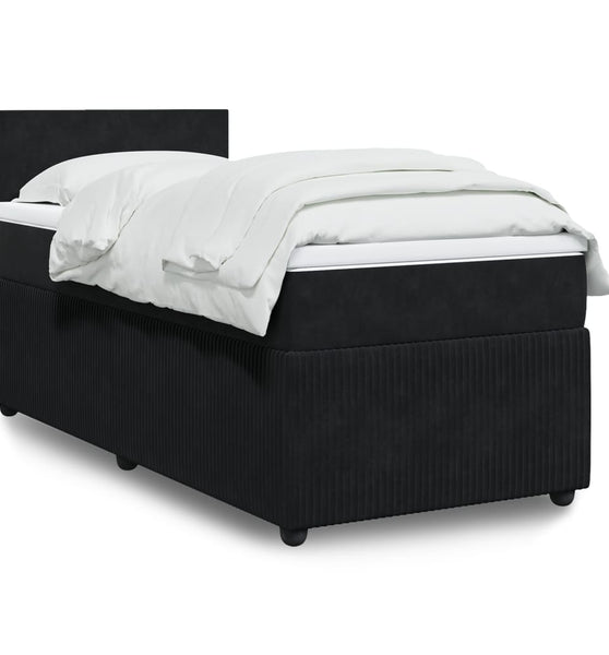Boxspringbett mit Matratze Schwarz 80x200 cm Samt