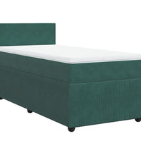 Boxspringbett mit Matratze Dunkelgrün 80x200 cm Samt