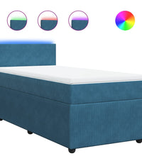 Boxspringbett mit Matratze Blau 80x200 cm Samt
