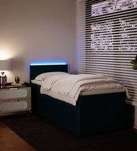 Boxspringbett mit Matratze Blau 80x200 cm Samt