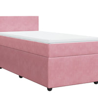Boxspringbett mit Matratze Rosa 80x200 cm Samt