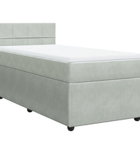 Boxspringbett mit Matratze Hellgrau 80x200 cm Samt