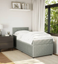 Boxspringbett mit Matratze Hellgrau 80x200 cm Samt