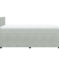 Boxspringbett mit Matratze Hellgrau 80x200 cm Samt