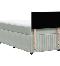 Boxspringbett mit Matratze Hellgrau 80x200 cm Samt