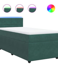 Boxspringbett mit Matratze Dunkelgrün 80x200 cm Samt