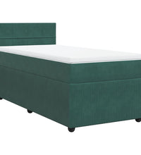 Boxspringbett mit Matratze Dunkelgrün 80x200 cm Samt