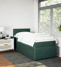 Boxspringbett mit Matratze Dunkelgrün 80x200 cm Samt