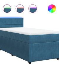 Boxspringbett mit Matratze Blau 80x200 cm Samt