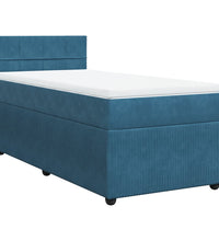Boxspringbett mit Matratze Blau 80x200 cm Samt