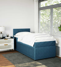 Boxspringbett mit Matratze Blau 80x200 cm Samt