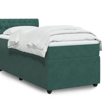 Boxspringbett mit Matratze Dunkelgrün 80x200 cm Samt