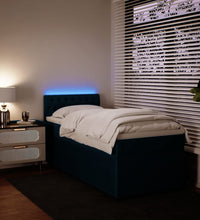 Boxspringbett mit Matratze Blau 80x200 cm Samt