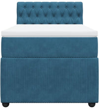 Boxspringbett mit Matratze Blau 80x200 cm Samt