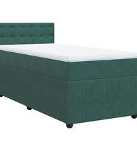 Boxspringbett mit Matratze Dunkelgrün 80x200 cm Samt