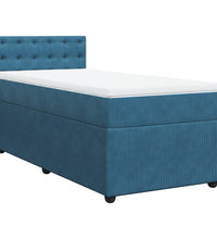 Boxspringbett mit Matratze Blau 80x200 cm Samt