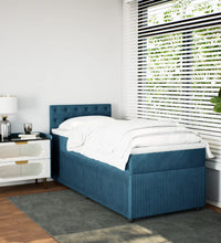 Boxspringbett mit Matratze Blau 80x200 cm Samt