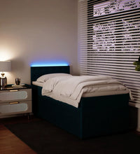 Boxspringbett mit Matratze Blau 80x200 cm Samt