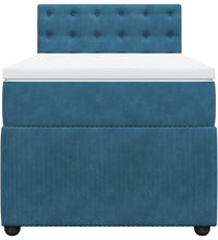 Boxspringbett mit Matratze Blau 80x200 cm Samt