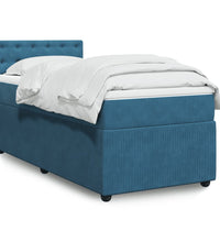 Boxspringbett mit Matratze Blau 80x200 cm Samt