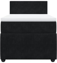 Boxspringbett mit Matratze Schwarz 90x190 cm Samt
