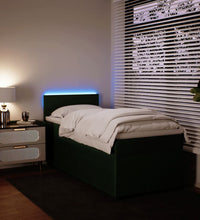 Boxspringbett mit Matratze Dunkelgrün 90x190 cm Samt