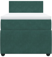 Boxspringbett mit Matratze Dunkelgrün 90x190 cm Samt