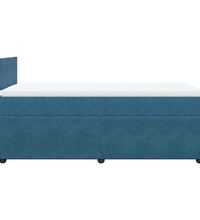 Boxspringbett mit Matratze Blau 90x190 cm Samt