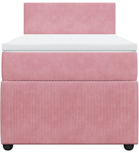 Boxspringbett mit Matratze Rosa 90x190 cm Samt