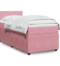 Boxspringbett mit Matratze Rosa 90x190 cm Samt