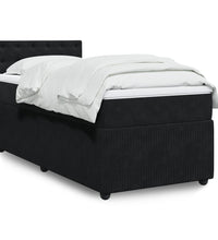 Boxspringbett mit Matratze Schwarz 90x190 cm Samt