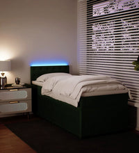 Boxspringbett mit Matratze Dunkelgrün 90x190 cm Samt