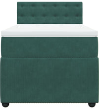 Boxspringbett mit Matratze Dunkelgrün 90x190 cm Samt