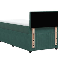 Boxspringbett mit Matratze Dunkelgrün 90x190 cm Samt