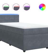 Boxspringbett mit Matratze Dunkelgrau 90x190 cm Samt