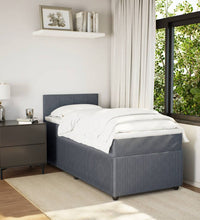 Boxspringbett mit Matratze Dunkelgrau 90x190 cm Samt