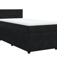 Boxspringbett mit Matratze Schwarz 90x190 cm Samt